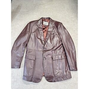 VTG CAMPUS Men's Leather Jacket Blazer Western Rockabilly Size 42L